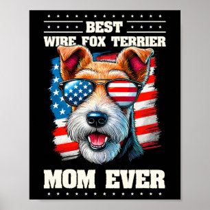 Poster American Usa Flag Wire Fox Terrier 4 De Julho Pat