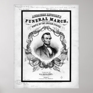 Poster Americana: antiga Marcha Funeral de Abraham Lincol