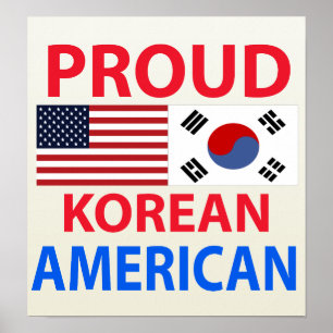 Poster Americano coreano orgulhoso