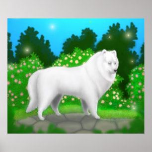 Poster americano do cão Eskimo