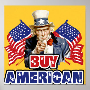 Poster Americano do comprar (feito em China) - piada