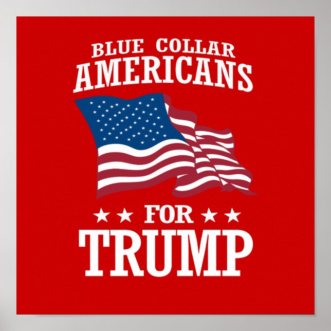 POSTER AMERICANOS COLARES AZUIS PARA TRUMP (Frente)