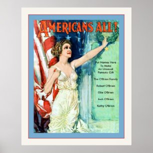 Pôster Americanos todos! Guerra mundial personalizada ~ 1