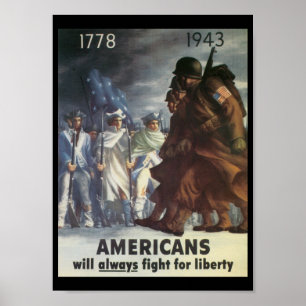 Poster Americans Fight World War 2