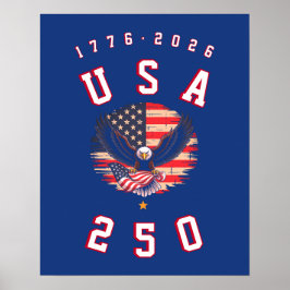 Poster America's 250th Anniversary USA 250 1776 2026