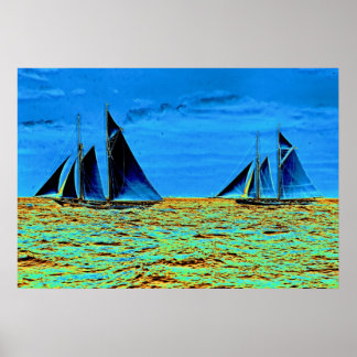 Pôster America's Cup Contenders 'Idler' and 'Hildegarde' 