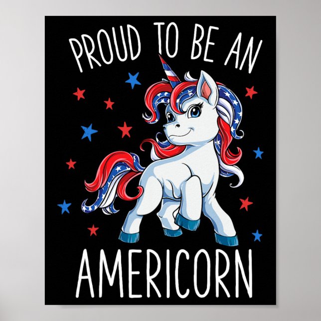 Poster Americorn Unicorn 4 De Julho Mostra Meninas Merico (Frente)