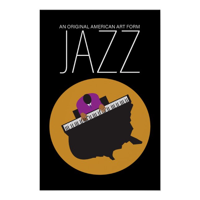 Pôster AmeriJazz Black Glossy Poster (Frente)
