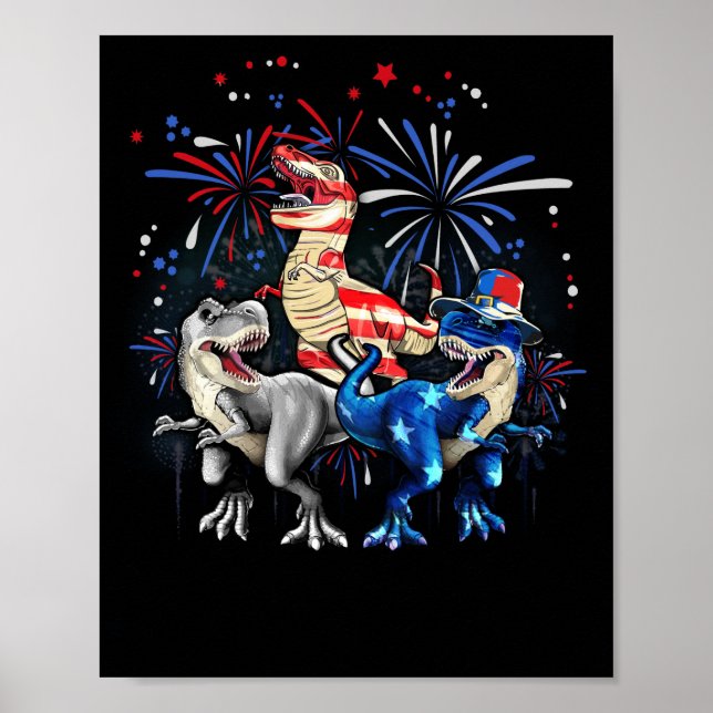 Poster AMERISAURUS Dinossauro 4 de julho Independência (Frente)