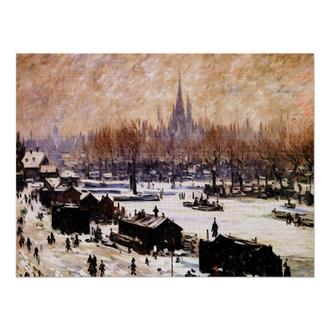 Pôster Amesterdã coberto de neve (Frente)