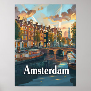 Poster Amesterdã Sunset Serenity