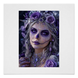 Pôster Amethyst Moon Calavera – Purple Day of the Dead