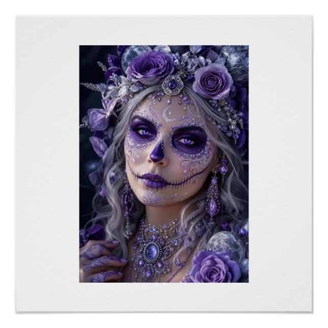 Pôster Amethyst Moon Calavera – Purple Day of the Dead  (Frente)