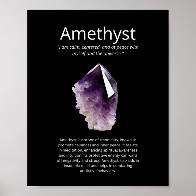 Poster Ametist Crystal Stone Significa (Frente)