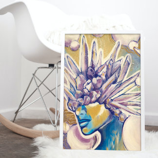 Poster Ametyst Gemstone Fantasy Feminista Abstrato Art