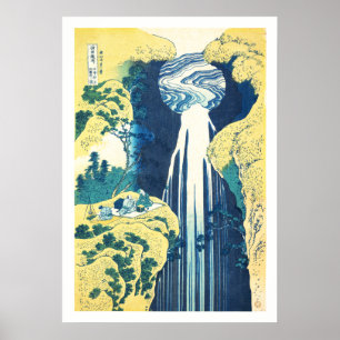 Pôster Amida Falls (Katsushika Hokusai século XIX)