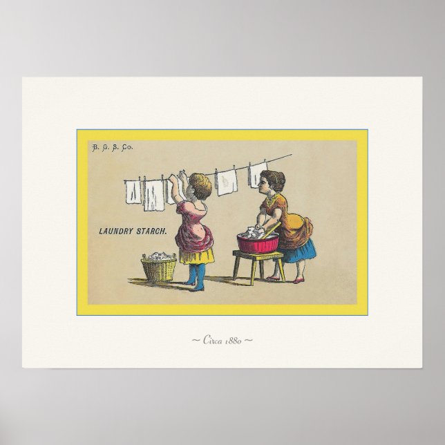 Pôster Amido de lavanderia ~ Cerca De 1880 ~ Publicidade  (Frente)