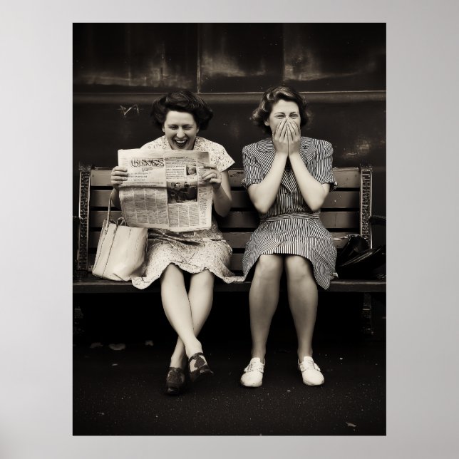 Poster Amigas Antigas Rindo Juntas (Frente)