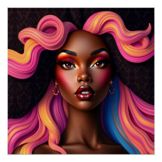 Pôster Amigas irmãs sistas magia de menina negra mana