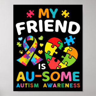 Poster Amigo Autista é Incrível Conscientização do Autism