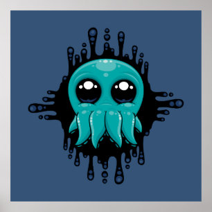 Poster Amigo de Octopus Adorável para Bebês