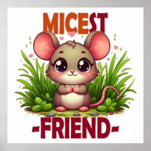 Poster Amigo mais querido piada engraçada Bebê fofo Rato