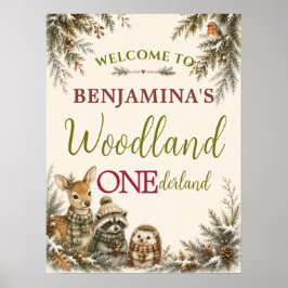 Poster Amigos da Floresta Woodland ONEderland Primeiro An