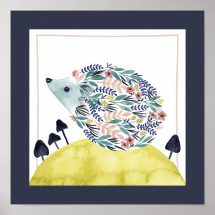 Poster Amigos de Clementine  Folk Art Hedge Hog