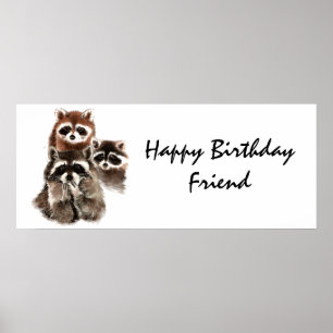 Pôster Amigos de Raccoon Animal são como humor de cueca