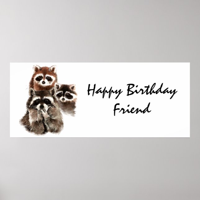 Pôster Amigos de Raccoon Animal são como humor de cueca (Frente)