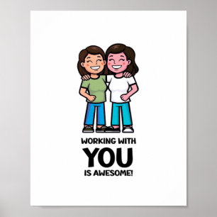 Poster Amigos do Trabalho - Duas Mulheres Clássicas