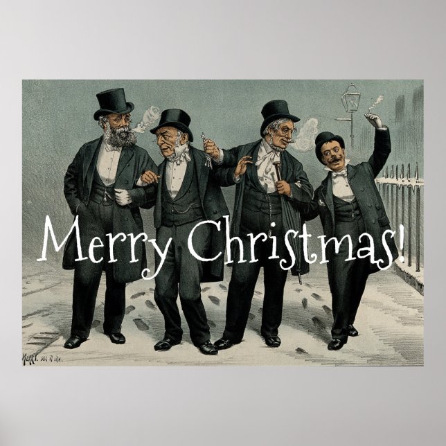 Poster Amigos Feliz Natal Vintage (Frente)