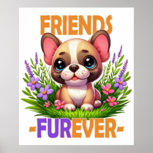 Poster Amigos Fuere. Cãozinho-cachorro-do-Bulgue francês