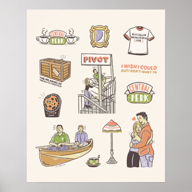 Poster AMIGOS™ | Ícones de desenho animado (Frente)