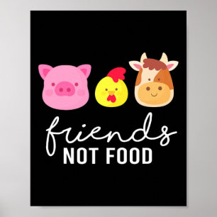 Poster Amigos Porco Frango Vaca Não Comida Bio Legumes Ve