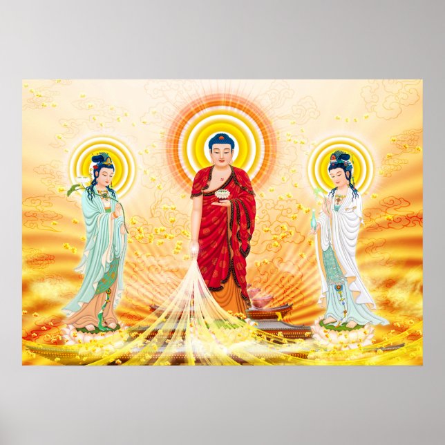 Poster Amitabha Buddha e Bodhisattva (Frente)