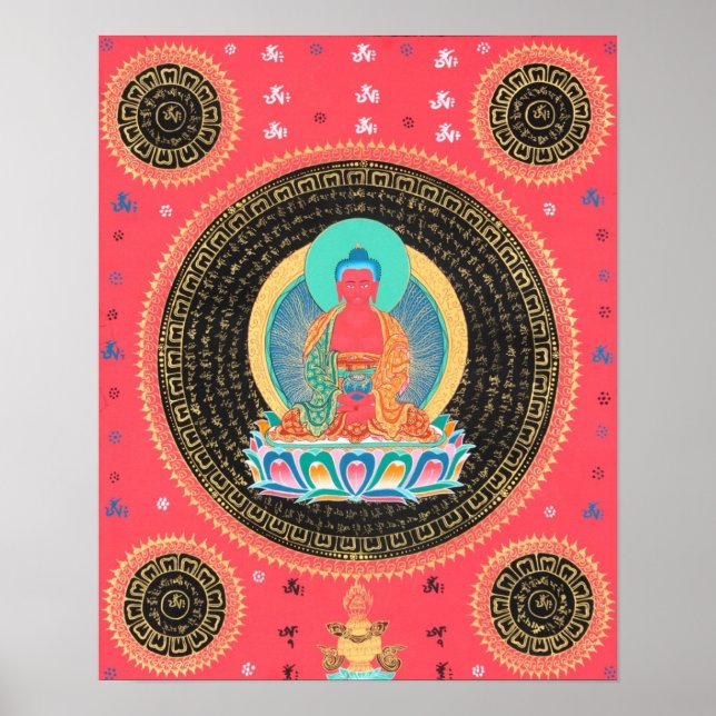 Poster Amitabha Buddha Thangka (Frente)
