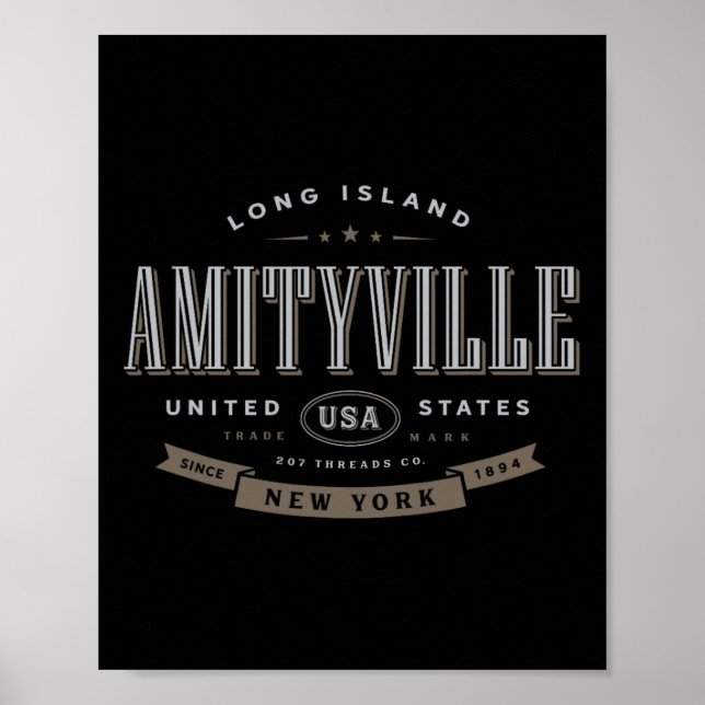 Poster Amityville Ny New York Vacation Souvenir  (Frente)