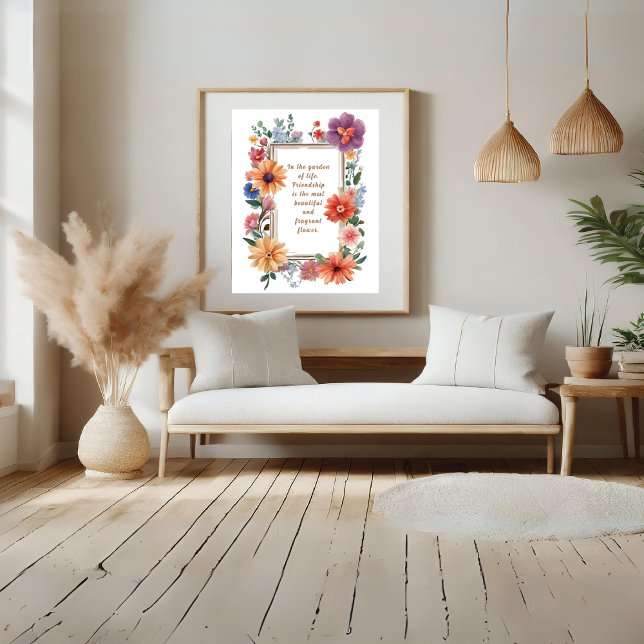 Poster Amizade a flor mais bela e fragrante (Friendship the most beautiful and fragrant flower poster)