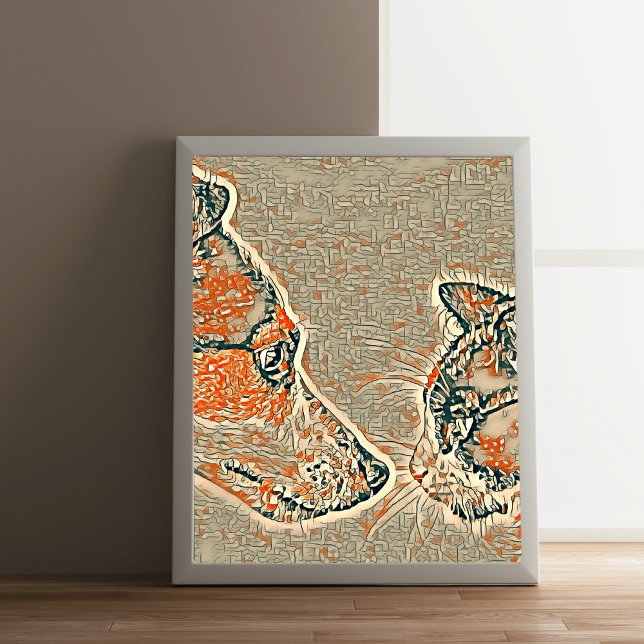 Poster Amizade a gatos e cães, abstrato (Criador carregado)