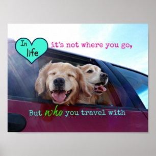 Poster Amizade do viagem do golden retriever