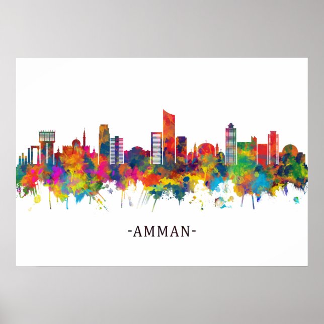 Poster Amman Jordan Skyline (Frente)