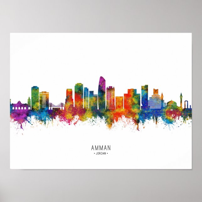 Poster Amman Jordan Skyline (Frente)