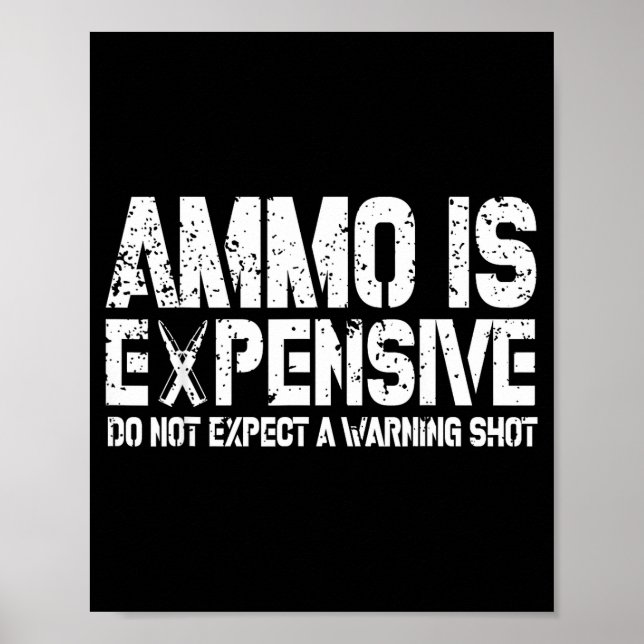 Poster Ammo Is Expensive Do Not Expect A Warning Shot Usa (Frente)
