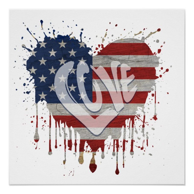 Pôster Amo a Bandeira Americana (Frente)