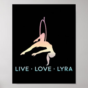 Poster Amo Aerial Hoop, Lyra, Gif de Yoga Aéreo Acrobátic