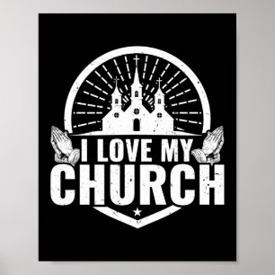 Poster Amo Minha Igreja Jesus Deus Fé