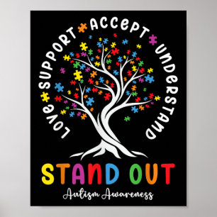 Poster Amo Suporte Aceite Compreender Consciência Autismo
