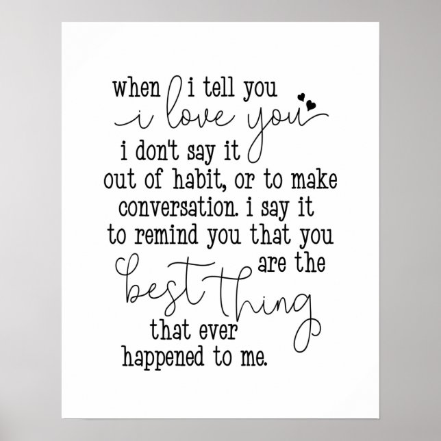 Poster Amo-te a citar o presente de aniversário de casame (Frente)