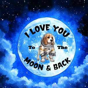 Poster Amo-Te À Lua E Ao Beagle.